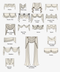 Ideas For Swag Window Treatments - Names Of Types Of Curtains, HD Png Download, Free Download