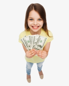 Transparent Its A Girl Png - Little Girl With Money, Png Download, Free Download