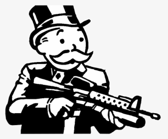 Collection Of Black - Monopoly Man With Gun, HD Png Download, Free Download