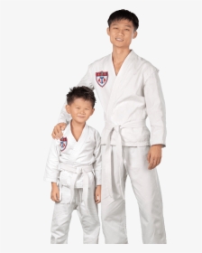 Father And Son Standing Together In Taekwondo Uniforms - Father Son Karate, HD Png Download, Free Download