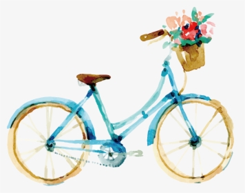 Vector Royalty Free Stock Biking Clipart Watercolor - Watercolor Bicycle, HD Png Download, Free Download