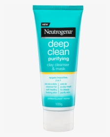 Deep Clean Clay Cleanser Mask New - Neutrogena Deep Clean Purifying Cooling Gel Scrub, HD Png Download, Free Download