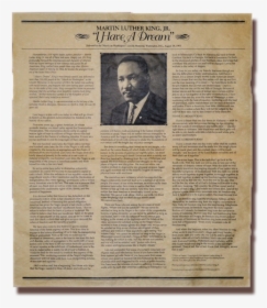 Martin Luther King Jr Dream Speech Newspaper, HD Png Download, Free Download