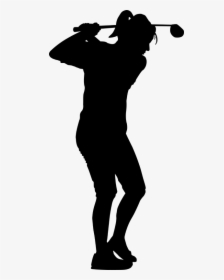 Download Female Golfer Silhouette Clipart Golf Stroke - Girl Golf Silhouette Png, Transparent Png, Free Download