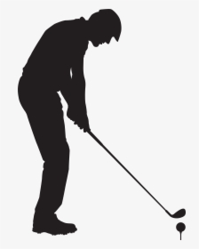 Silhouette Golf Clip Art - Golf Player Clipart Black And White, HD Png Download, Free Download