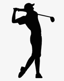 Silhouette Of Golfer At - Golf Player Silhouette Png, Transparent Png, Free Download