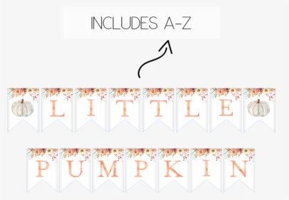 Fall Pumpkin Blue And Orange Floral Baby Shower Banner - Calligraphy, HD Png Download, Free Download