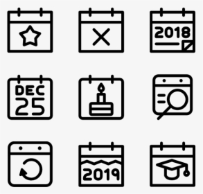 Calendar And Date - School Line Icon Png, Transparent Png, Free Download