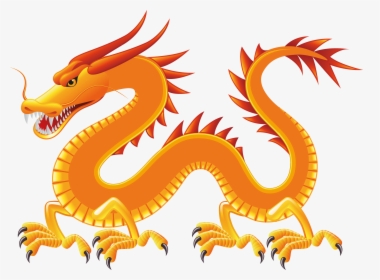 Dragons Vector - Yellow Chinese Dragon Vector, HD Png Download, Free Download