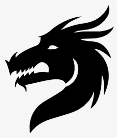 Transparent Medieval Dragon Clipart Black And White - Chinese Dragon Head Silhouette, HD Png Download, Free Download