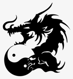 Yin And Yang Chinese Dragon Japanese Dragon Tattoo - Yin Yang Dragon Free, HD Png Download, Free Download