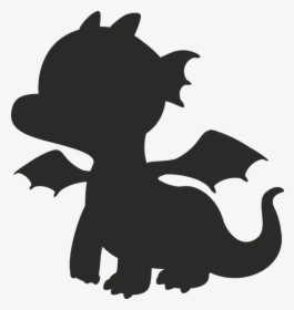Dragon, Baby, Cute, Sweet, Silhouette, Cartoon - Baby Dragon Silhouette Png, Transparent Png, Free Download