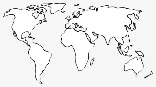 Map - World Map Png Black Background, Transparent Png, Free Download