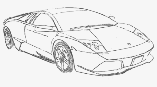 Clip Art Lambo Drawing - Lamborghini Huracan Line Drawing, HD Png Download, Free Download