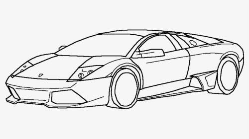 Lamborghini Gallardo Outline - Lamborghini Murcielago Lp640 Drawing, HD Png Download, Free Download