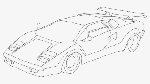 Clip Art Lambo Drawing - Easy To Draw Lamborghini Countach, HD Png Download, Free Download