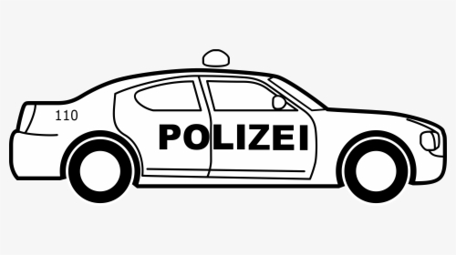 German Police Car Big - Police Car Line Art, HD Png Download, Free Download