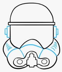 How To Draw A Stormtrooper Helmet Really Easy Drawing - Draw Pictures Easy Storm Troopers, HD Png Download, Free Download