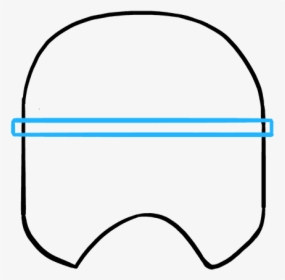 How To Draw A Stormtrooper Helmet Really Easy Drawing - Stormtrooper Helmet Outline, HD Png Download, Free Download