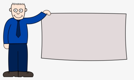 Standing,human Behavior,angle - Cartoon Image Of Man Holding Sign, HD Png Download, Free Download