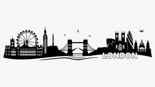 2018 London Marathon Wall Decal Skyline Photography - London Skyline Schwarz Weiß, HD Png Download, Free Download