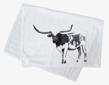 Black And White Longhorn Terry Cloth Hand Towel - Bull, HD Png Download, Free Download