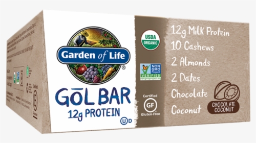 Garden Of Life, Gol Bar Case 12 Bars Chocolate Coconut - Garden Of Life, HD Png Download, Free Download