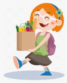 Clipart Children Shopping - Kids Shopping Clipart, HD Png Download, Free Download