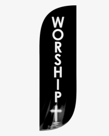 Worship Church Feather Flag - Black And White Cross, HD Png Download, Free Download