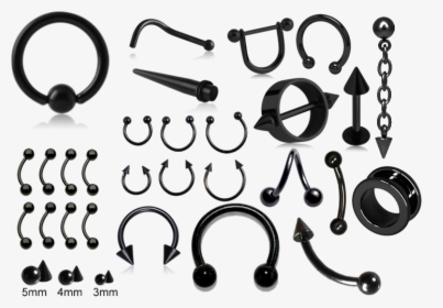 #piercing #piercings #black #steel #titanium #goth - Monochrome, HD Png Download, Free Download