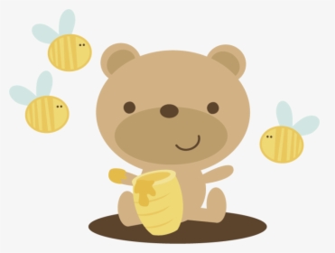 Bear With Honey Pot Svg Scrap - Bear Honey Png, Transparent Png, Free Download