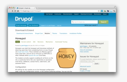 Honeypot Project Page On Drupal - Drupal 7, HD Png Download, Free Download