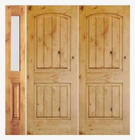Krosswood Knotty Alder 2 Panel Top Rail Arch With V - Home Door, HD Png Download, Free Download