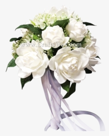 Wd-003 White Gardenia Bouquet - Garden Roses, HD Png Download, Free Download