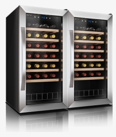Wine Cooler Fridge Armoire 56 Bottles Double Door Wine - Wine Cooler Double Door, HD Png Download, Free Download