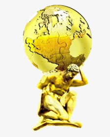 Gold Atlas V2 - Gold Statue Png, Transparent Png, Free Download