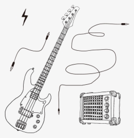 Drawing Bands Rock Band - Bass Guitar Drawing Png, Transparent Png, Free Download