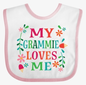 My Grammie Loves Me Girls Gift Baby Bib White And Pink - Sweater Vest, HD Png Download, Free Download