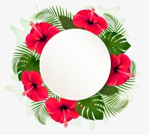 Цветочная Рамка, Рамка Для Фотошопа, Цветы, Flower - Hojas Y Flores Hawaianas, HD Png Download, Free Download