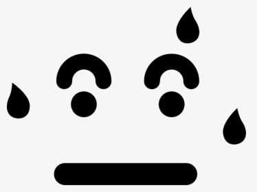 Sweating Emoticon Square Face - Smiley Face Emoji Black And White Free, HD Png Download, Free Download