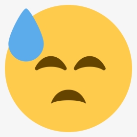 Sweat Emoji Png - Cold Sweat Emoji Twitter, Transparent Png, Free Download