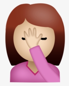 Girl Sweating Emoji , Png Download - Emoji Girl Cover Face, Transparent Png, Free Download
