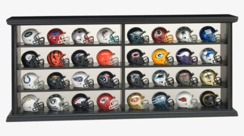 Riddell 32 Piece Wood Display Set - Display Case For Mini Football Helmets, HD Png Download, Free Download