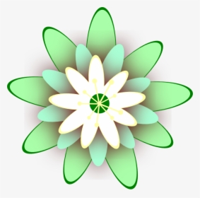Green Clip Art At Clker Com Vector - Green Flower Clipart Transparent, HD Png Download, Free Download