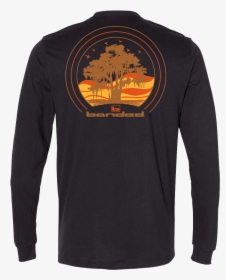 B08556 Banded Cypresstree Ls Black Back - Long-sleeved T-shirt, HD Png Download, Free Download