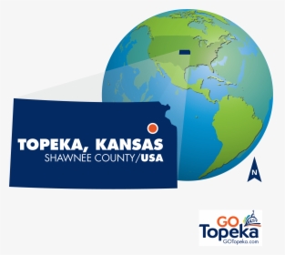 5 Gtep Globe-ks Map - Go Topeka, HD Png Download, Free Download
