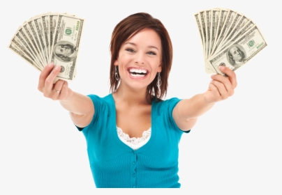 Woman Holding Money Png, Transparent Png, Free Download