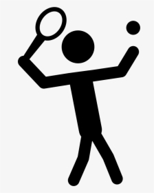 Tennis Player Silhouette Hitting The Ball With A Racket - Silhouette Transparent Tennis Player Png, Png Download, Free Download
