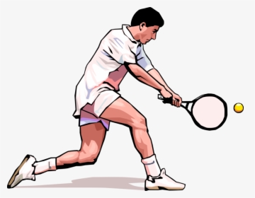 Vector Illustration Of Tennis Player With Racket Or - Tennis Player Illustration, HD Png Download, Free Download
