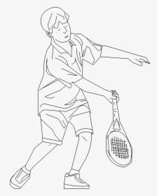 Tennis Player 033d View"  Class="mw 100 Mh 100 Pol - Line Art, HD Png Download, Free Download
